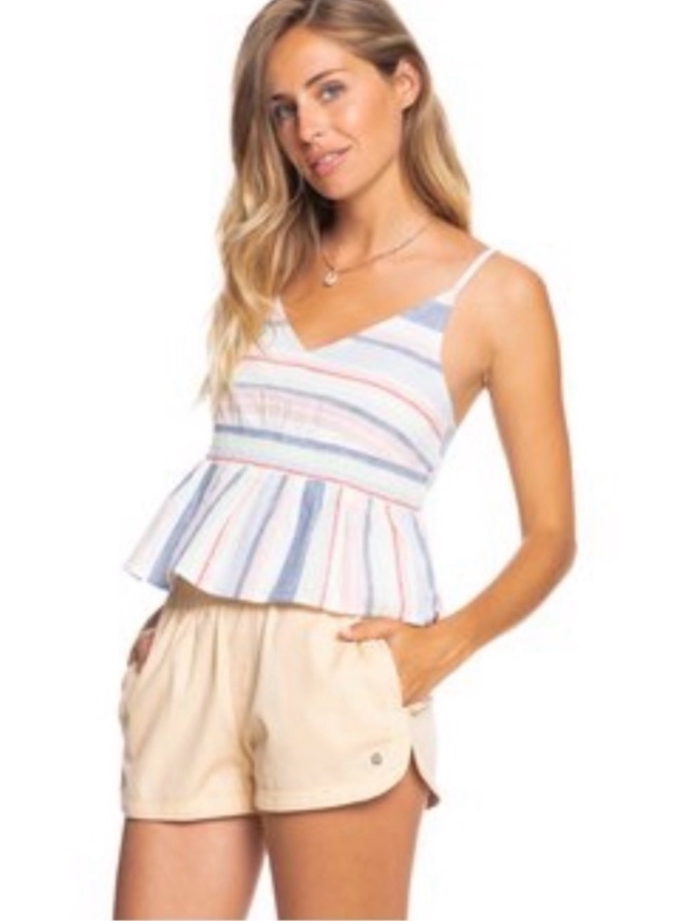 Roxy About Paradise Linen Strappy Sleeveless Tank Top -  XL - NWT